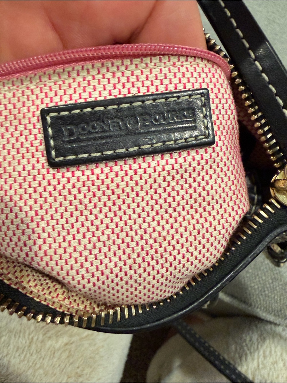Dooney & Bourke Beige and Black Monogram Crossbody - Picture 5 of 9
